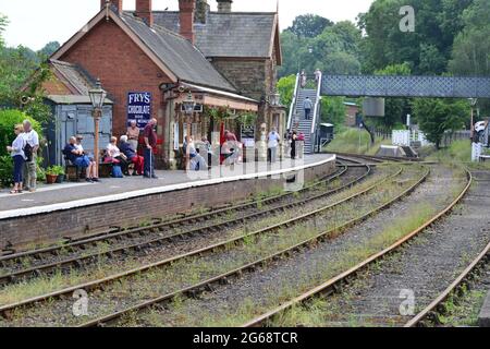 Highley Station ein viktorianischer Bahnhof an der Severn Valley Railway. Stockfoto