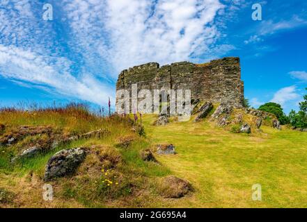 Außenansicht von Castle Sween am Ufer des Loch Sween in Argyll & Bute, Schottland, Großbritannien Stockfoto