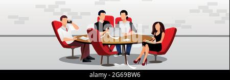 Geschäftliche Teamarbeit in einem freundlichen Team - Vektordarstellung Stock Vektor