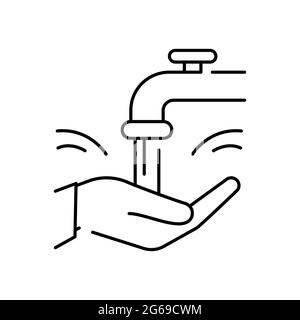 Farbsymbol für sauberes Wasser und Hygiene. Soziale Verantwortung des Unternehmens. Nachhaltige Entwicklungsziele. Piktogramm für Werbung, Web. UI UX Design Element Edi Stock Vektor