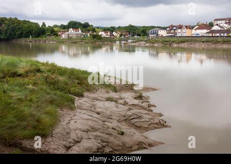 Pill, North Somerset, Blick über den Fluss Avon von Shirehampton, Bristol. Stockfoto