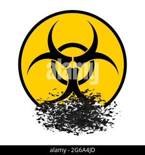 Vorsicht Biohazard Zeichen isoliert auf weißem Backgrouind. Internationale Gefahrensymbol. Symbol Warnung des Virus Stock Vektor