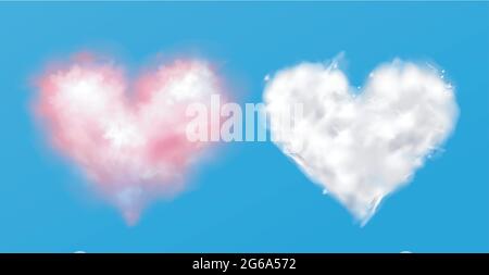 Rosa und weiße Sternwolken auf isoliertem Hintergrund Stock Vektor