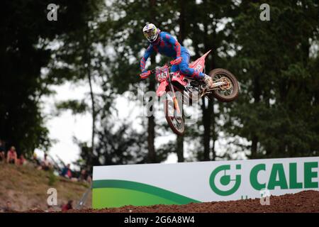 Tim GAJSER (Team HRC) während der FIM MXGP/MX2 Motocross-Weltmeisterschaft 2021, am 4. Juli 2021 in Maggiora, Italien - Foto Nderim Kaceli/DPPI Credit: Independent Photo Agency/Alamy Live News Stockfoto