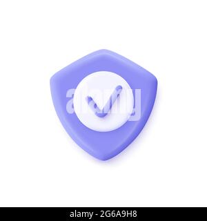 Symbol für die Markierung der Abschirmung. 3d-Vektordarstellung. Sicherheit, garantiertes Symbol. Stock Vektor