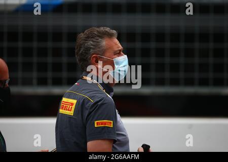 Spielberg, Osterreich. Februar 2019. Mario Isola, technischer Direktor Pirelli, Formel-1-Weltmeisterschaft 2021, Österreichischer GP 1-4. Juli 2021 Quelle: Independent Photo Agency/Alamy Live News Stockfoto