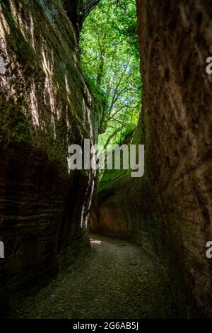 Via Cava in der Region Sovana Etrurian Stockfoto