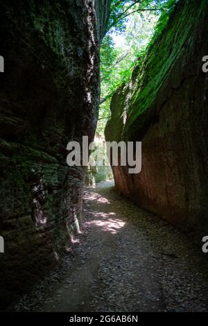 Via Cava in der Region Sovana Etrurian Stockfoto