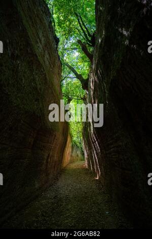 Via Cava in der Region Sovana Etrurian Stockfoto