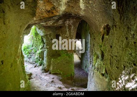 Via Cava in der Region Sovana Etrurian Stockfoto