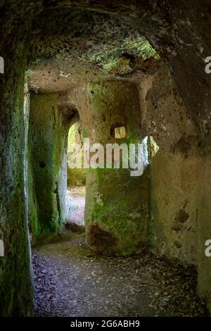 Via Cava in der Region Sovana Etrurian Stockfoto