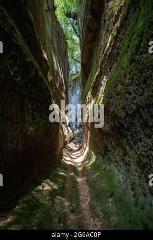 Via Cava in der Region Sovana Etrurian Stockfoto