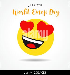 Happy World Emoji Tag kreativen Platz Gratzen. Isolierte abstrakte Grafik-Design-Vorlage. Lächeln-Symbole und heller Text. Vektorzeichen. Niedliche lustige Farbe Stock Vektor