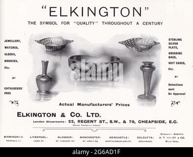 Vintage Elkington & Co. Ltd-Werbung Stockfoto