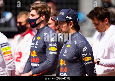Spielberg, Österreich. Juli 2021. # 11 Sergio Perez (MEX, Red Bull Racing), F1 Grand Prix von Österreich beim Red Bull Ring am 4. Juli 2021 in Spielberg, Österreich. (Foto von HOCH ZWEI) Quelle: dpa/Alamy Live News Stockfoto
