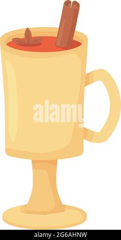 Glühwein mit Zimtstange und Sternanis Stock Vektor