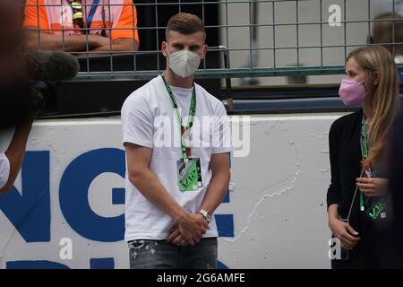 04.07.2021, Red Bull Ring, Spielberg, Formel 1 BWT Grosser Preis von Osterreich 2021, im Bild der deutsche Fußballspieler Timo Werner. Stockfoto