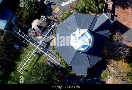 Bild von Tim Cuff 21. Mai 2021 - Founders Park Windmühle, dekonstruiert, Nelson, Neuseeland Stockfoto