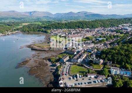 Luftaufnahme von Bangor, North Wales, Vereinigtes Königreich Stockfoto