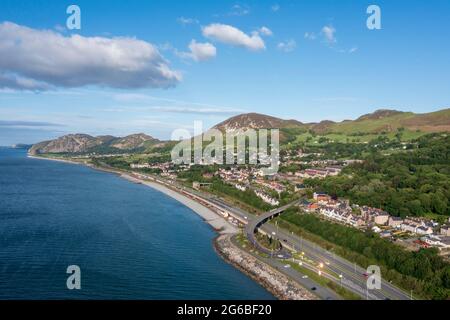 North Wales Coast Road in Penmaenmawr, North Wales Stockfoto