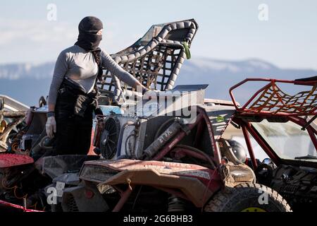 Gorno Altaisk, Russland. Juli 2021. Byambasuren bat-Undral (mng), Team Mongolia Number One, BRP Can-am Maverick X3, Porträt während der 3. Etappe der Silk Way Rally 05 um Gorno-Altaisk in Russland am 2021. Juli 2011 - Foto Frédéric Le Floc'h/DPPI Quelle: DPPI Media/Alamy Live News Stockfoto