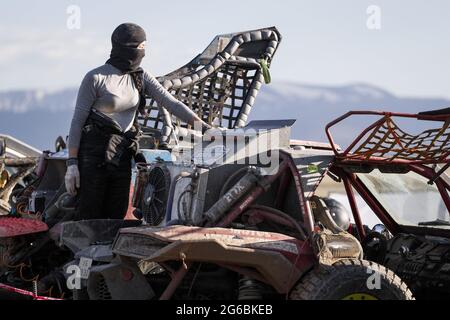 Byambasuren bat-Undral (mng), Team Mongolia Number One, BRP Can-am Maverick X3, Portrait während der 3. Etappe der Silk Way Rally 05 um Gorno-Altaisk in Russland, am 2021. Juli 2011 - Foto Frederic Le Floc'h / DPPI Stockfoto