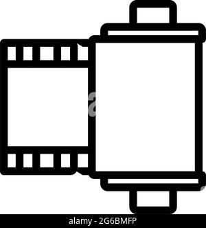 Symbol Für Fotopatronenrolle. Auffälliges Design mit bearbeitbarer Konturbreite. Vektorgrafik. Stock Vektor