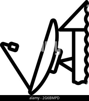 Symbol Für Satellitenantenne. Auffälliges Design mit bearbeitbarer Konturbreite. Vektorgrafik. Stock Vektor