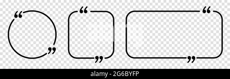 Satz Von Angebotsrahmen. Angebotsformulare. Einfache Bubble-Zitate, Kommentare, Meldungsrahmen. Vektor Auf Transparentem Hintergrund Isoliert Stock Vektor