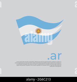 Argentinische Flagge. Streifen Farben der argentinischen Flagge auf weißem Hintergrund. Vector Design National Poster mit ar-Domain, Platz für Text. Bürste Stock Vektor