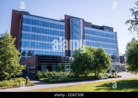 Das Gebäude des Firmensitz der Nokia Company im Sommer Stockfoto