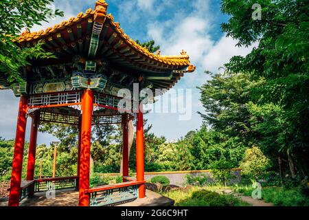 Seobok Park traditioneller Garten im chinesischen Stil auf der Insel Jeju, Korea Stockfoto