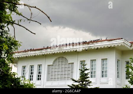 Historisches ottomanisches weißes Herrenhaus Stockfoto