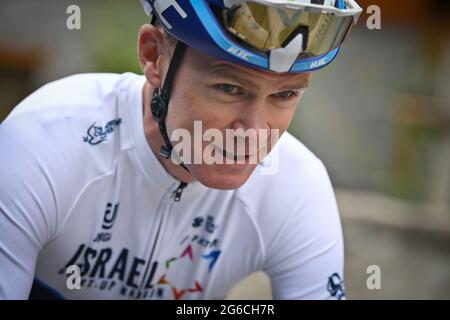 Der irische Daniel Dan Martin von der Israel Start-up Nation, aufgenommen während des ersten Ruhetag während der 108. Ausgabe des Radrennens der Tour de France, 144 Stockfoto