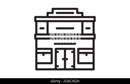 Shop, Shop Symbol Vektor. Shopping Symbol in Outline-Stil. Verkauf, anpassen und kaufen Zeichen für Website. Abbildung: Lebensmittel, Lagerung, Lieferung. Einzelhandel, Stock Vektor