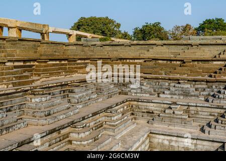 Bad in der Mahanavani Dibba, Hampi, Karnataka, Indien Stockfoto