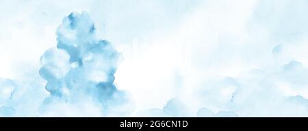 Abstraktes Aquarell, handbemalt für den Hintergrund. Hellblaue Aquarell Flecken Vektor-Textur ist ideal für Element in der dekorativen Design der Kopfzeile, Stock Vektor