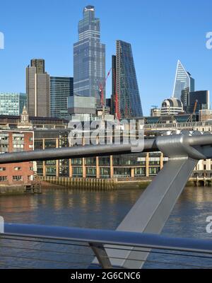 Blick von Bankside. 22 Bishopsgate, LONDON, Großbritannien. Architekt: PLP Architecture, 2020. Stockfoto