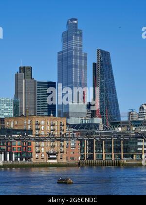 Blick von Bankside. 22 Bishopsgate, LONDON, Großbritannien. Architekt: PLP Architecture, 2020. Stockfoto