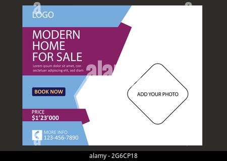 Modernes Haus zum Verkauf Poster Flyer Vorlage Stock Vektor