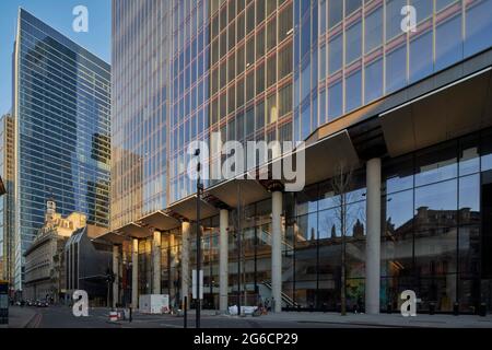 Erdgeschoss auf Straßenebene. 22 Bishopsgate, LONDON, Großbritannien. Architekt: PLP Architecture, 2020. Stockfoto