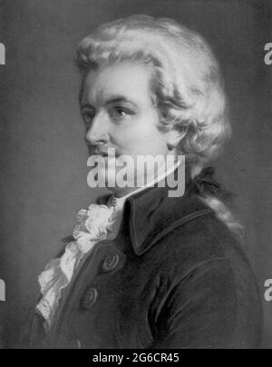 EUROPA - um 1790 - KOPF- und Schulterporträt des berühmten verstorbenen Komponisten Wolfgang Amadeus Mozart (1756-1791) - Foto: Geopix Stockfoto