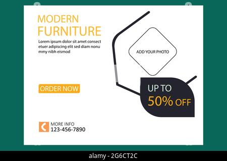 Moderne Möbel Verkauf Flyer Vorlage Stock Vektor