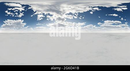 Nahtloser Himmel hdri Panorama 360 Grad Winkelansicht mit Zenit und Wolken für den Einsatz als Sky Dome. 3d-Renderdarstellung Stockfoto