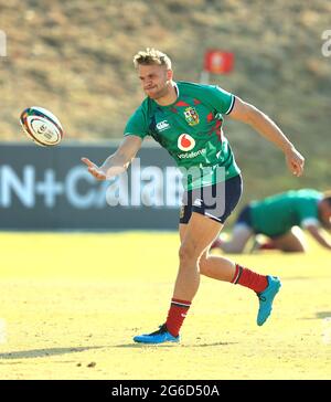 Chris Harris spielt den Ball während der britischen und irischen Lions-Trainingseinheit am St. Peter's College in Johannesburg, Südafrika. Bilddatum: Montag, 5. Juli 2021. Stockfoto