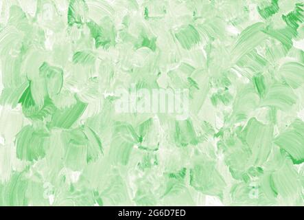 Grüne Leinwand Malerei mit Malmesser. Große abstrakte Acryltapete. Stockfoto