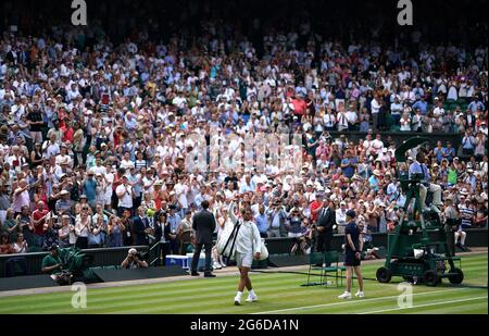 Datei-Foto vom 05-07-2018 von Rafael Nadal bei den Wimbledon Championships 2018. Ausgabedatum: Montag, 5. Juli 2021. Stockfoto