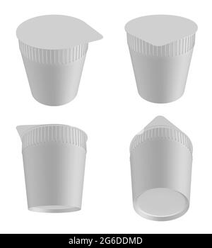 3D-Rendering - hochauflösendes Bild Cup Noodles isoliert auf weißem Hintergrund hochwertige Details Stockfoto