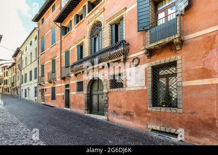 Italien Venetien Asolo Via Canova Haus von Eleonora Duse Stockfoto