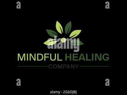 Wellness Company Logo Yoga Logo Gesundheit Logo Mindful Healing Company Stock Vektor